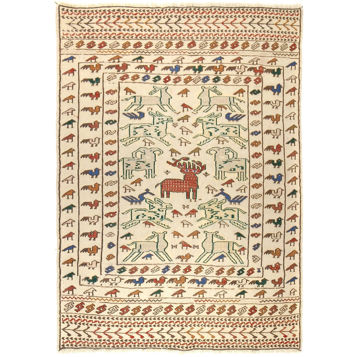 Elmstone Vale Kilim | 4'0" × 5'7" ft | Ref: B20001