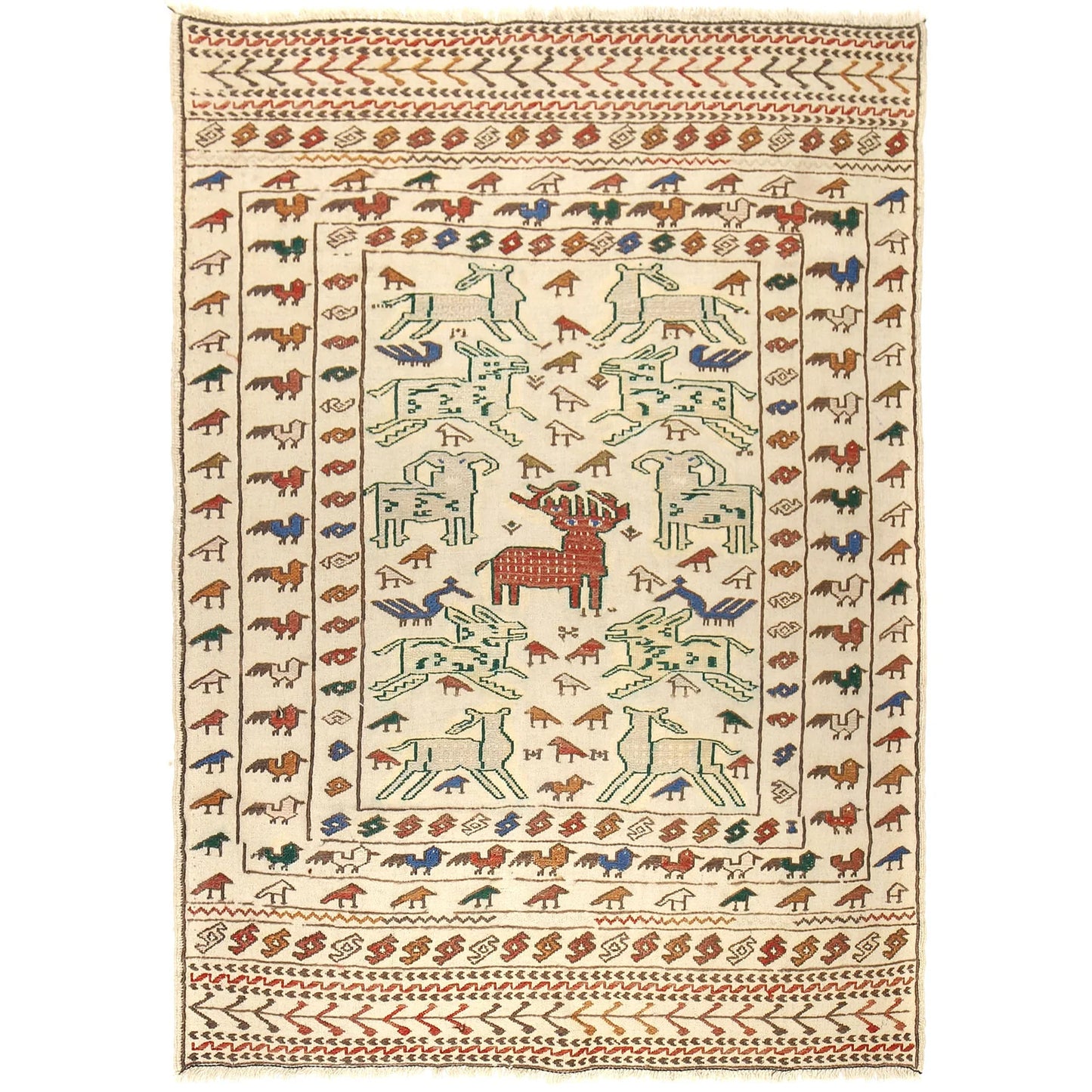 Elmstone Vale Kilim | 4'0" × 5'7" ft | Ref: B20001