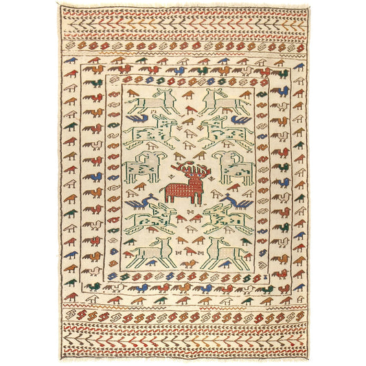 Elmstone Vale Kilim | 4'0" × 5'7" ft | Ref: B20001