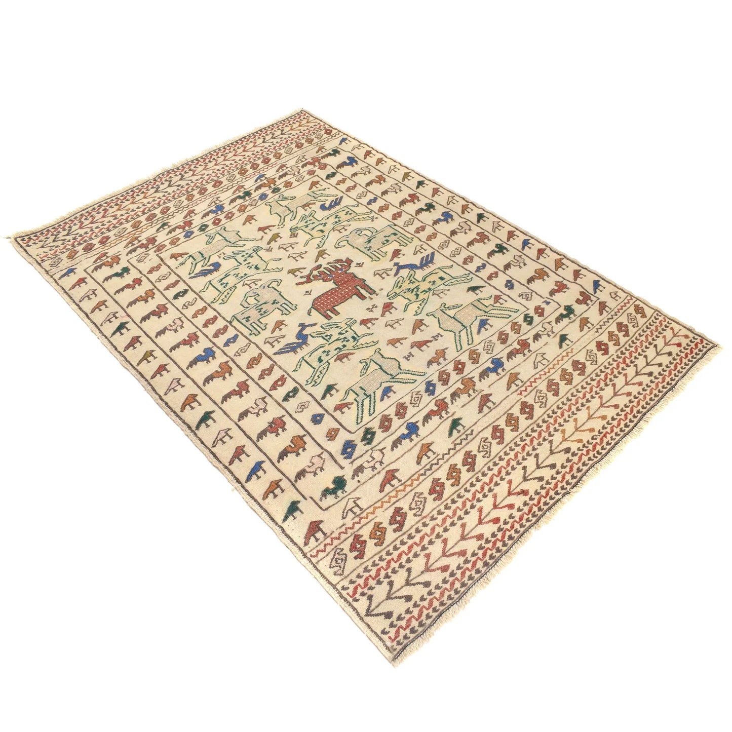Elmstone Vale Kilim | 4'0" × 5'7" ft | Ref: B20001