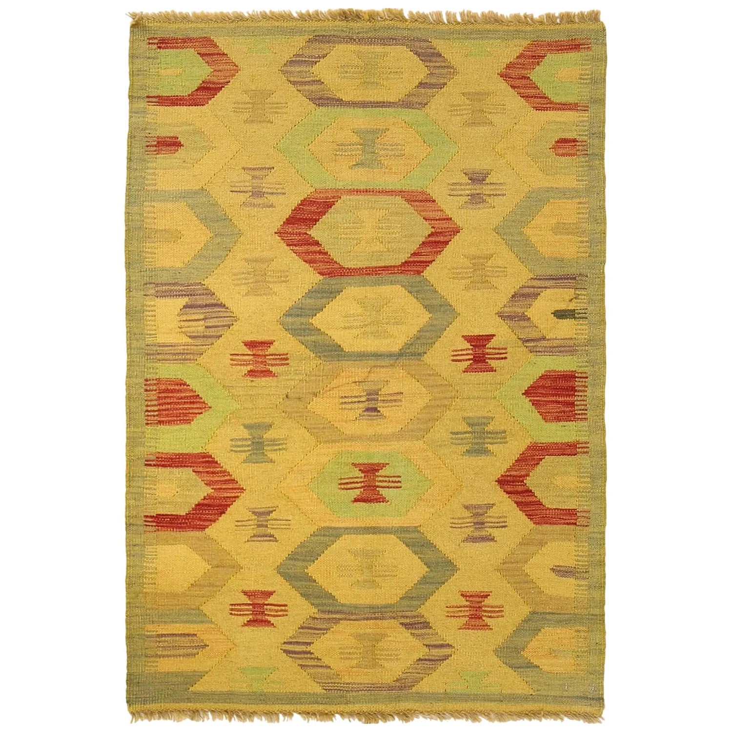 Goldcrest Weft Kilim Rug | 2' 6" x 4' 1" ft (77 x 124 cm) | Ref: B29221