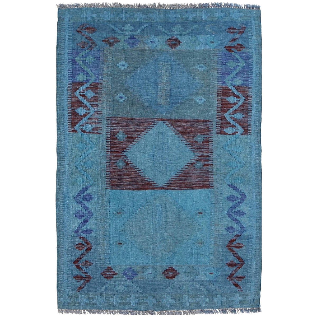 Larkspur Weft Kilim Rug | 4' 0" x 5' 7" ft (122 x 169 cm) | Ref: B29240