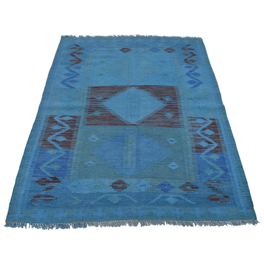 Larkspur Weft Kilim Rug | 4' 0" x 5' 7" ft (122 x 169 cm) | Ref: B29240
