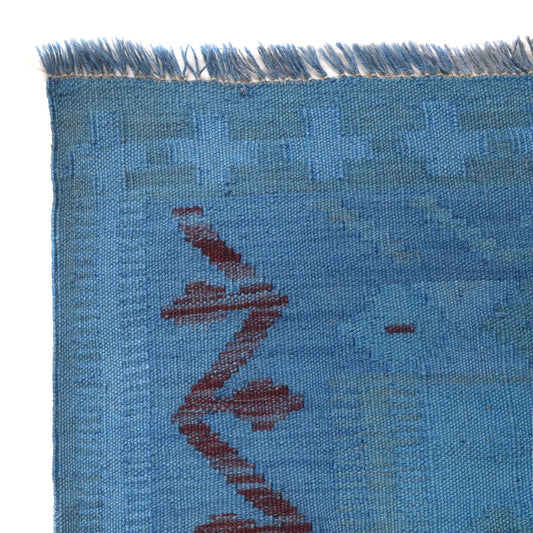 Larkspur Weft Kilim Rug | 4' 0" x 5' 7" ft (122 x 169 cm) | Ref: B29240