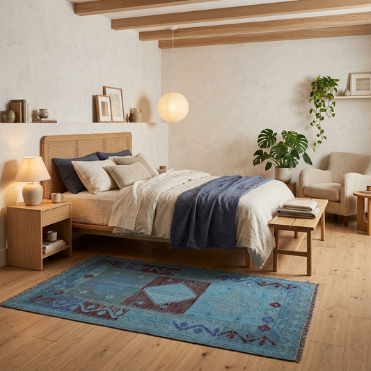 Larkspur Weft Kilim Rug | 4' 0" x 5' 7" ft (122 x 169 cm) | Ref: B29240