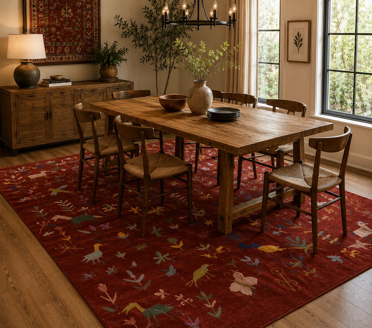 Richmond Crimson Kilim | 5'6" × 7'9" ft (168 x 237 cm) | Ref: B34460