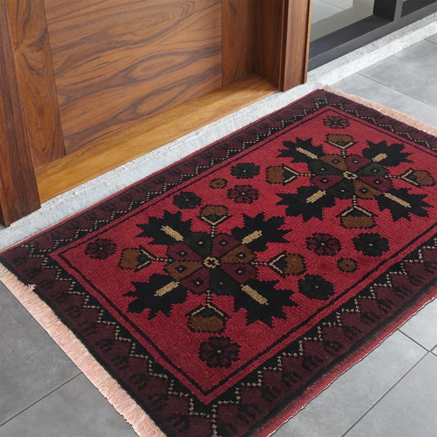 Twin Starburst Doormat | 1' 4" x 2' 1" ft (41 x 63 cm) | Ref: B35755