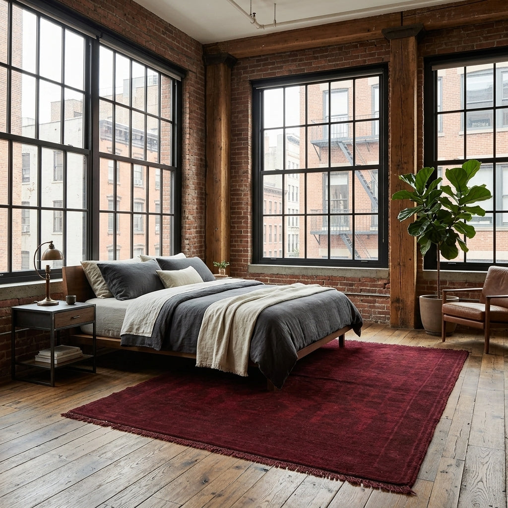 Burgundy Hollow Area Rug | 2' 11" x 4' 4" ft (88 x 131 cm) | Ref: R21355a