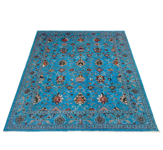 Azure Vine Rug | 6' 9" x 9' 6" ft (205 x 289 cm) | Ref: R39641
