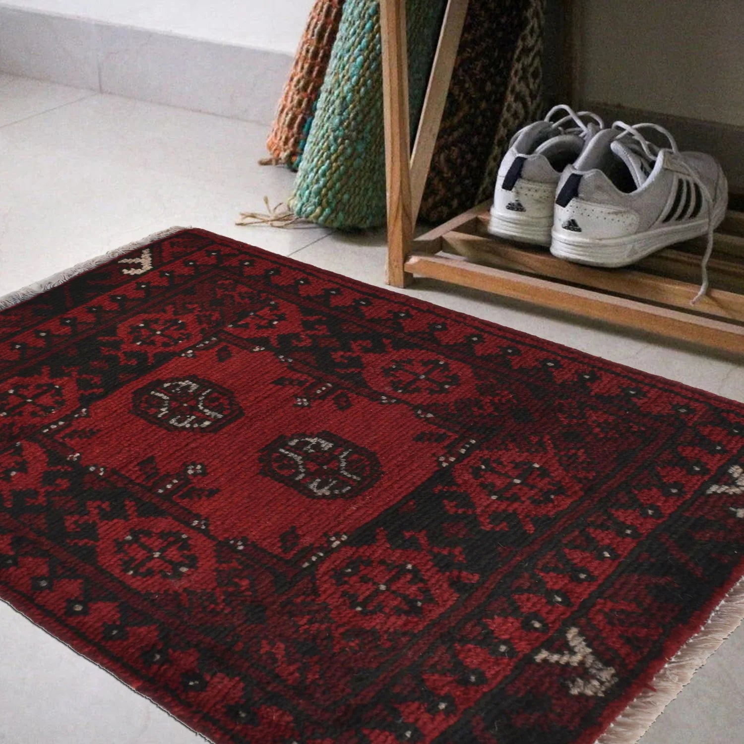 Garnet Lattice Doormat | 1' 7" x 2' 1" ft (49 x 64 cm) | Ref: W27258