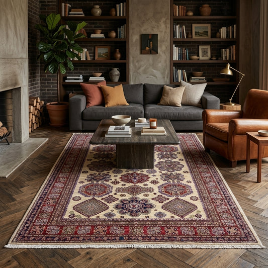 Canterbury Medallion Wool Rug | 5' 9" x 7' 8" ft (174 x 233 cm) | Ref: Y39589