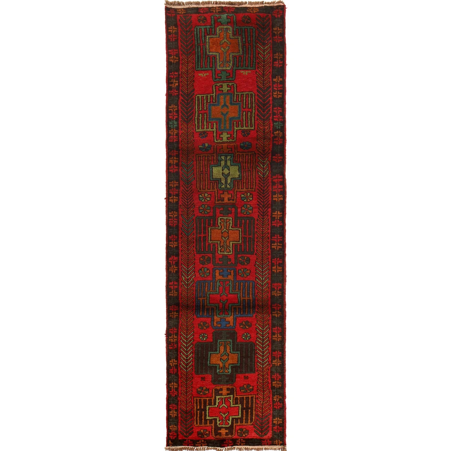 Red Baluchi Runner 2' 6 x 10' 0 (ft) - No. B19300