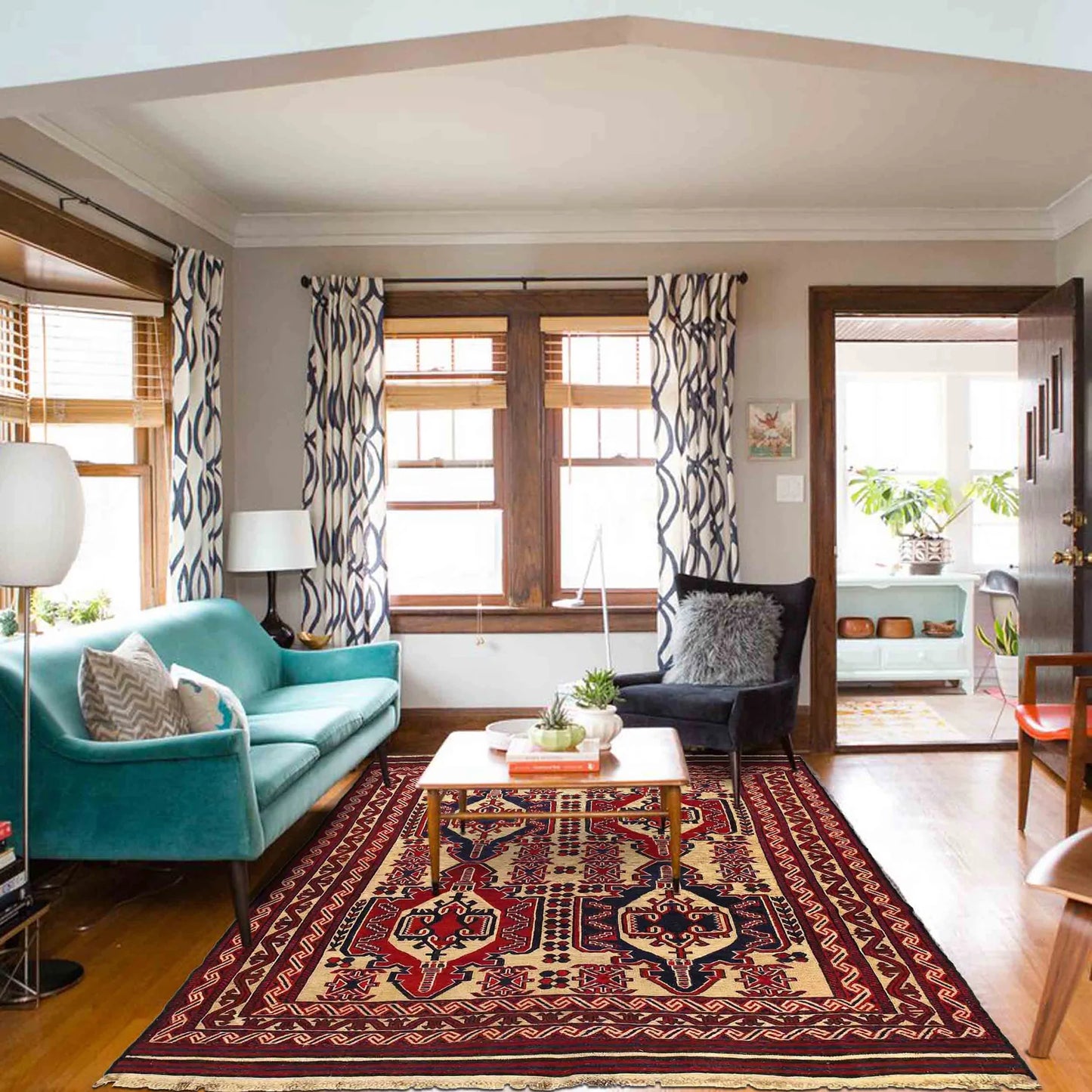 Belvoir Court Flatweave Kilim | 6'7" × 9'2" ft | Ref: 2672
