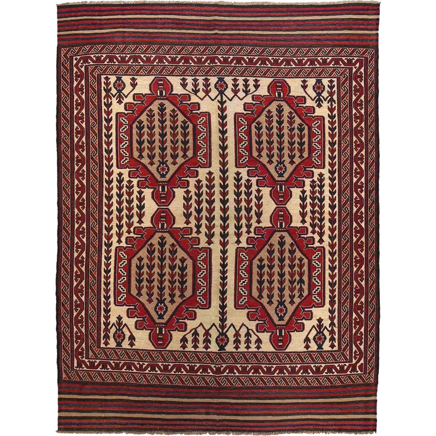 Eversham House Vintage Kilim | 6'9" × 9'3" ft | Ref: 7664