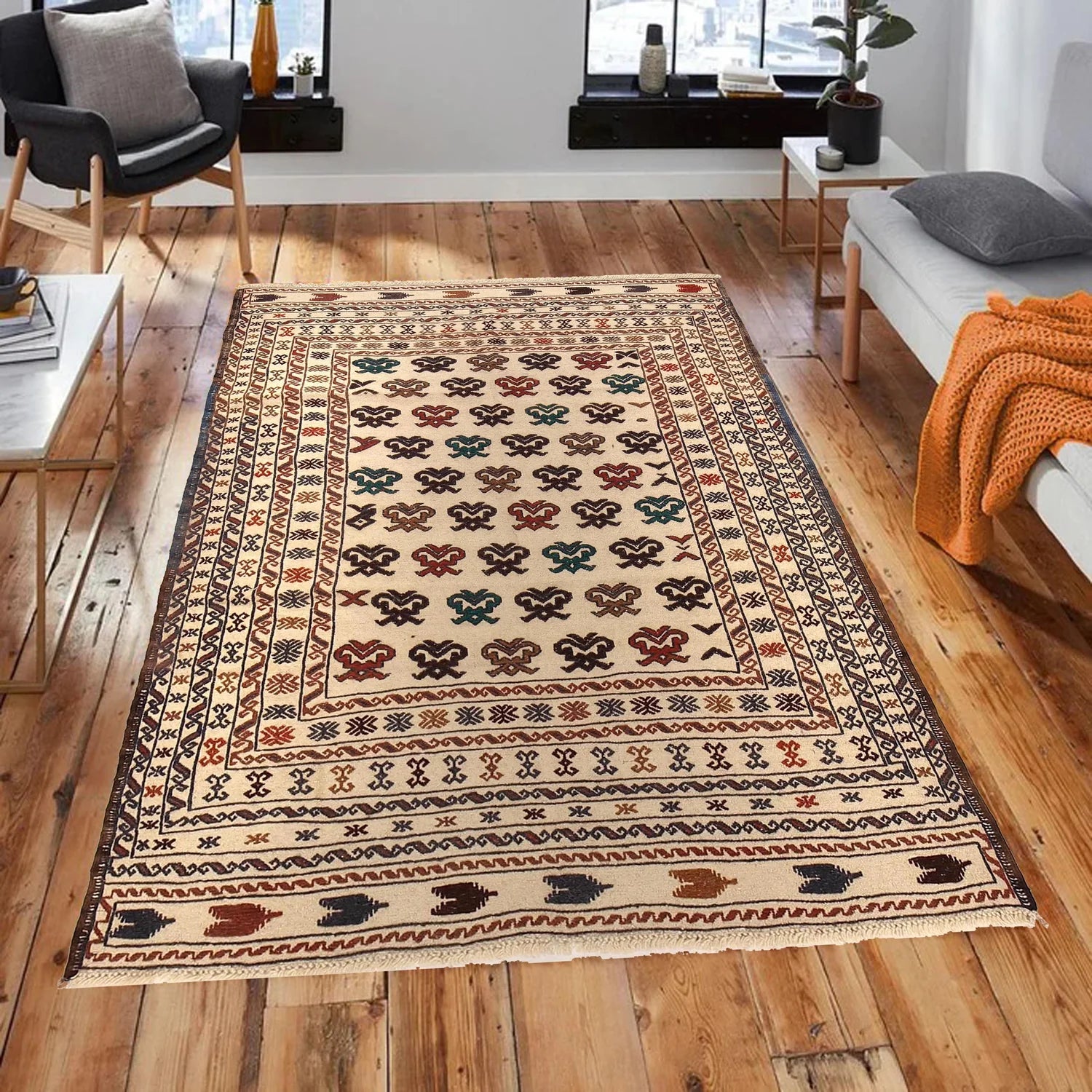 Westbridge Manor Kilim | 4'5" × 5'11" ft | Ref: 2356