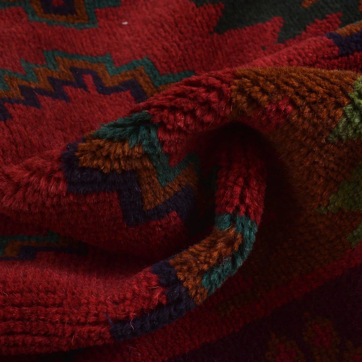 Red Color Baluchi Carpet 4' 2" x 6' 8" (ft) - No. G29162