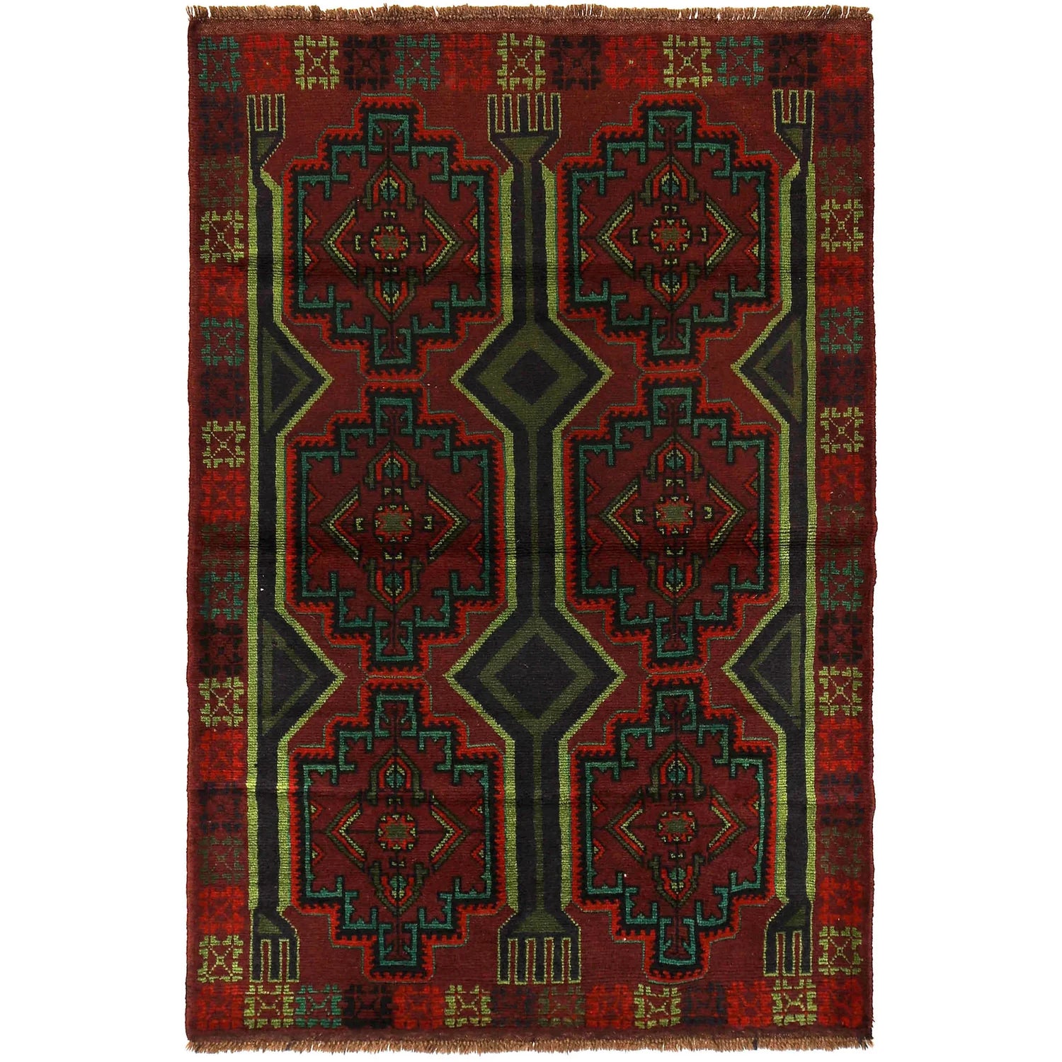 Tribal Baloch Rug 4' 4" x 6' 6" (ft) - No. W27270